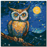 Owl at night - painting by numbers